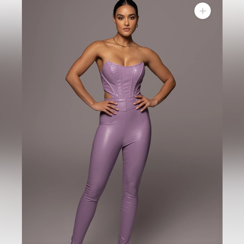 JLUXLABEL Lilac Faux Leather High-Waist Legging